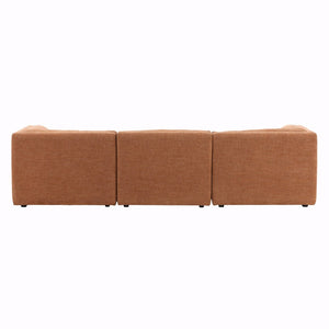 Karina Living Magda Sofa in Warm Terracotta - Stylish Two-Tone Basketweave Design for Modern Living Spaces DOV39004-TERR