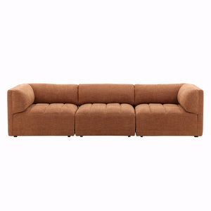 Karina Living Magda Sofa in Warm Terracotta - Stylish Two-Tone Basketweave Design for Modern Living Spaces DOV39004-TERR