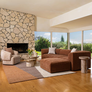 Karina Living Magda Sofa in Warm Terracotta - Stylish Two-Tone Basketweave Design for Modern Living Spaces DOV39004-TERR