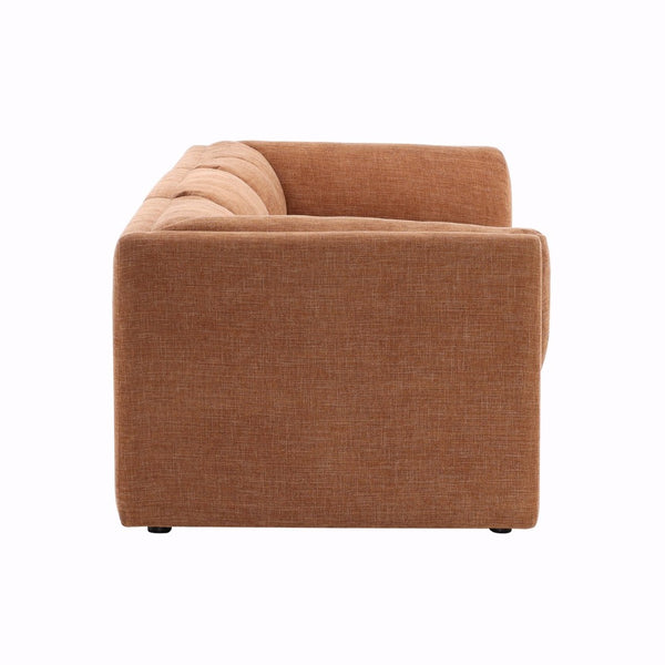 Karina Living Magda Sofa in Warm Terracotta - Stylish Two-Tone Basketweave Design for Modern Living Spaces DOV39004-TERR