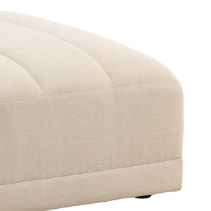 Karina Living Magda Ottoman in Oatmeal - Stylish Two-Tone Basketweave Fabric for Versatile Use in Your Home DOV39005-OATM