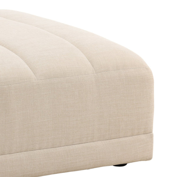 Karina Living Magda Ottoman in Oatmeal - Stylish Two-Tone Basketweave Fabric for Versatile Use in Your Home DOV39005-OATM