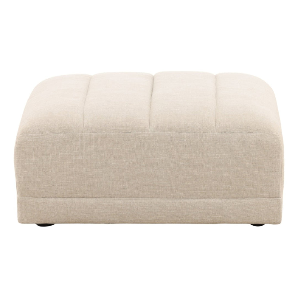 Karina Living Magda Ottoman in Oatmeal - Stylish Two-Tone Basketweave Fabric for Versatile Use in Your Home DOV39005-OATM
