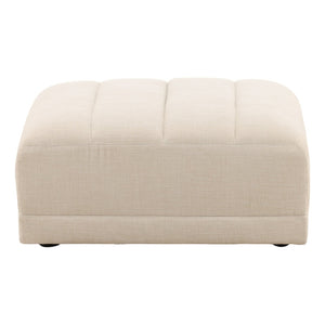 Karina Living Magda Ottoman in Oatmeal - Stylish Two-Tone Basketweave Fabric for Versatile Use in Your Home DOV39005-OATM