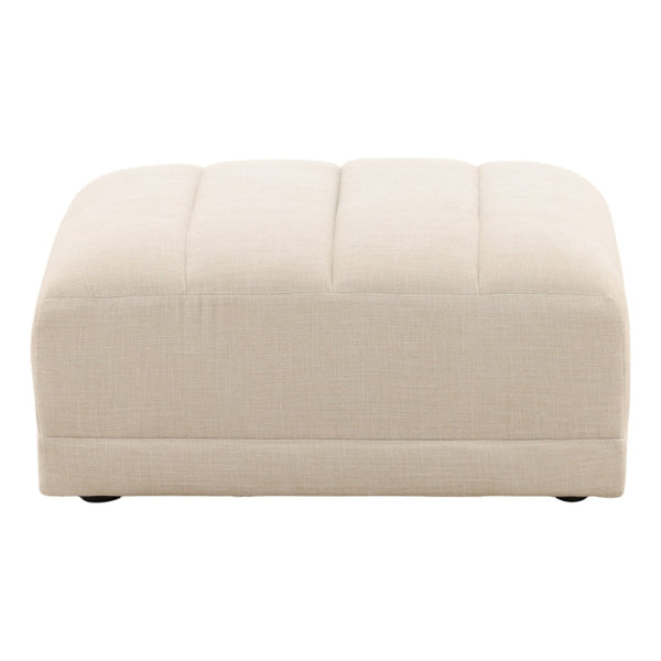 Karina Living Magda Ottoman in Oatmeal - Stylish Two-Tone Basketweave Fabric for Versatile Use in Your Home DOV39005-OATM