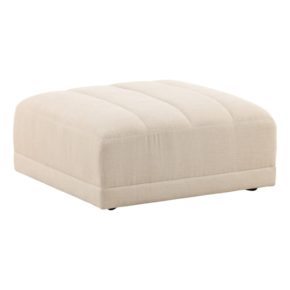 Karina Living Magda Ottoman in Oatmeal - Stylish Two-Tone Basketweave Fabric for Versatile Use in Your Home DOV39005-OATM