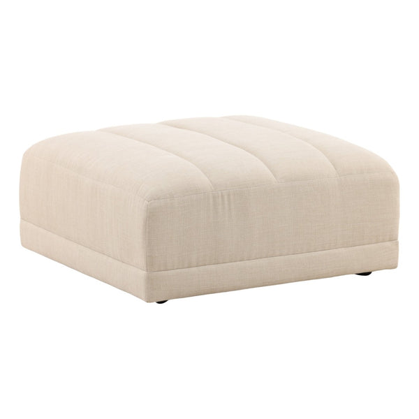 Karina Living Magda Ottoman in Oatmeal - Stylish Two-Tone Basketweave Fabric for Versatile Use in Your Home DOV39005-OATM