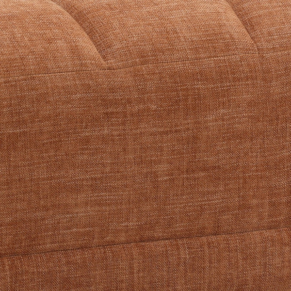 Karina Living Magda Ottoman in Warm Terracotta – Versatile Two-Tone Basketweave Fabric for Modern Living Spaces DOV39005-TERR
