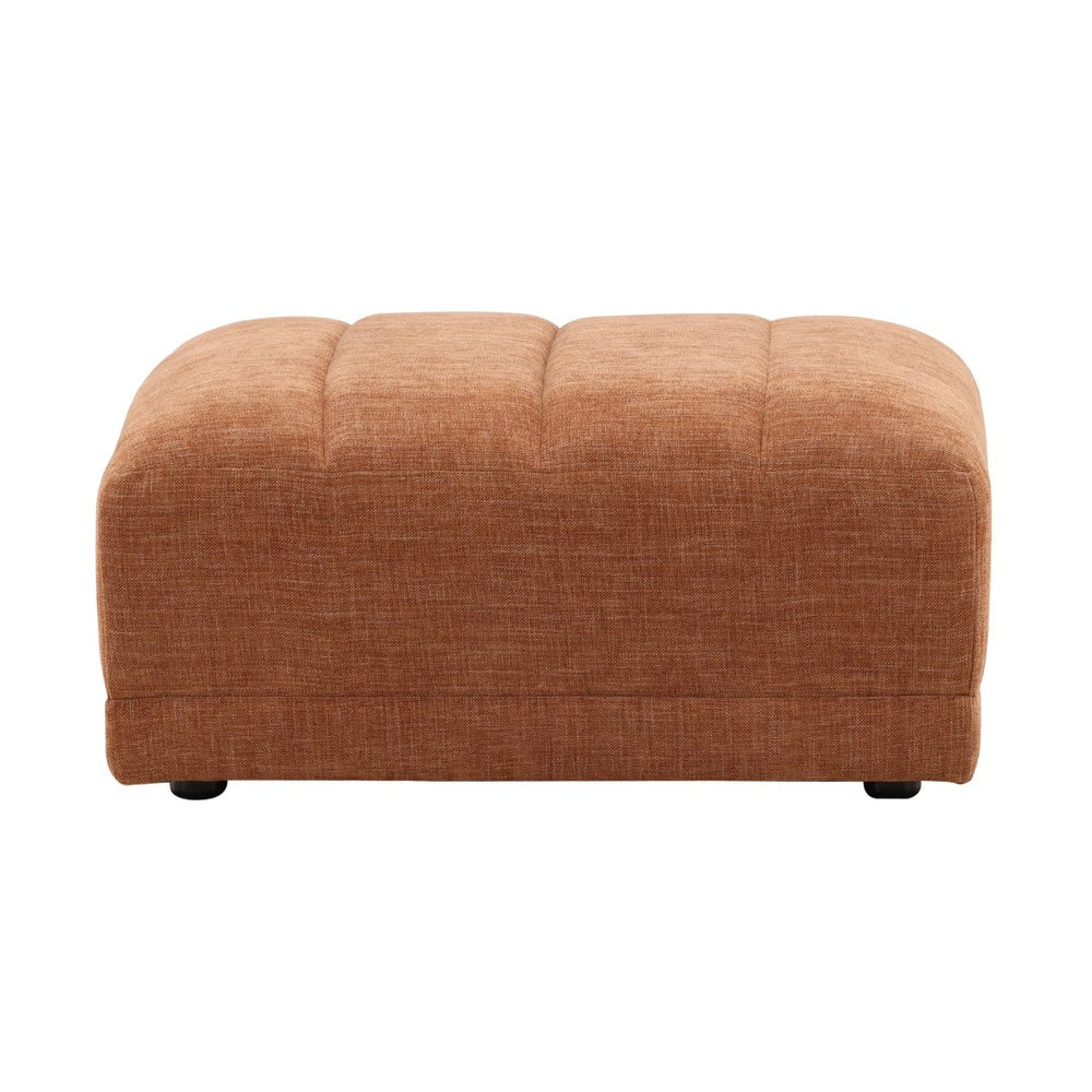 Karina Living Magda Ottoman in Warm Terracotta – Versatile Two-Tone Basketweave Fabric for Modern Living Spaces DOV39005-TERR