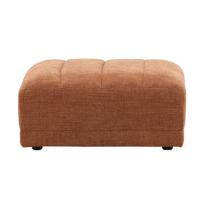 Karina Living Magda Ottoman in Warm Terracotta – Versatile Two-Tone Basketweave Fabric for Modern Living Spaces DOV39005-TERR