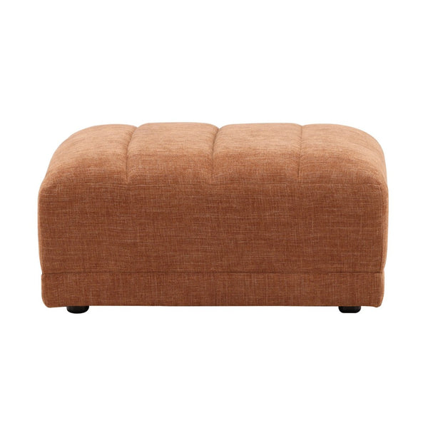 Karina Living Magda Ottoman in Warm Terracotta – Versatile Two-Tone Basketweave Fabric for Modern Living Spaces DOV39005-TERR