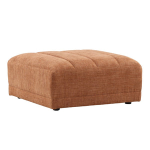 Karina Living Magda Ottoman in Warm Terracotta – Versatile Two-Tone Basketweave Fabric for Modern Living Spaces DOV39005-TERR