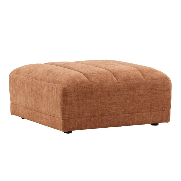 Karina Living Magda Ottoman in Warm Terracotta – Versatile Two-Tone Basketweave Fabric for Modern Living Spaces DOV39005-TERR