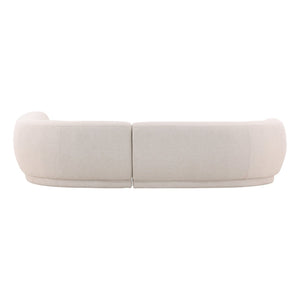 Karina Living Lake Chaise Sectional in Frio Cream - Modern Comfort with Durable Performance Fabric for Any Space DOV39006R-CREM