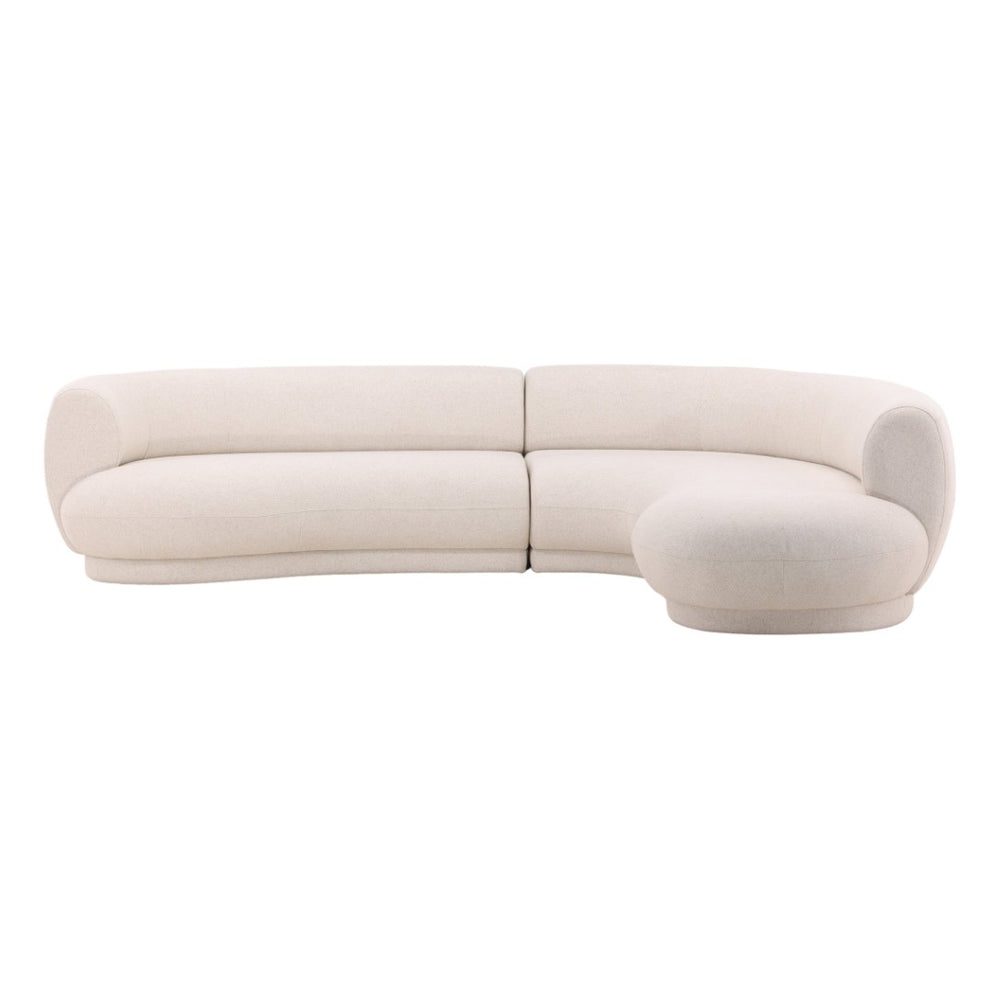 Karina Living Lake Chaise Sectional in Frio Cream - Modern Comfort with Durable Performance Fabric for Any Space DOV39006R-CREM