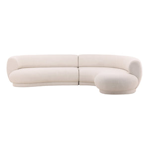 Karina Living Lake Chaise Sectional in Frio Cream - Modern Comfort with Durable Performance Fabric for Any Space DOV39006R-CREM