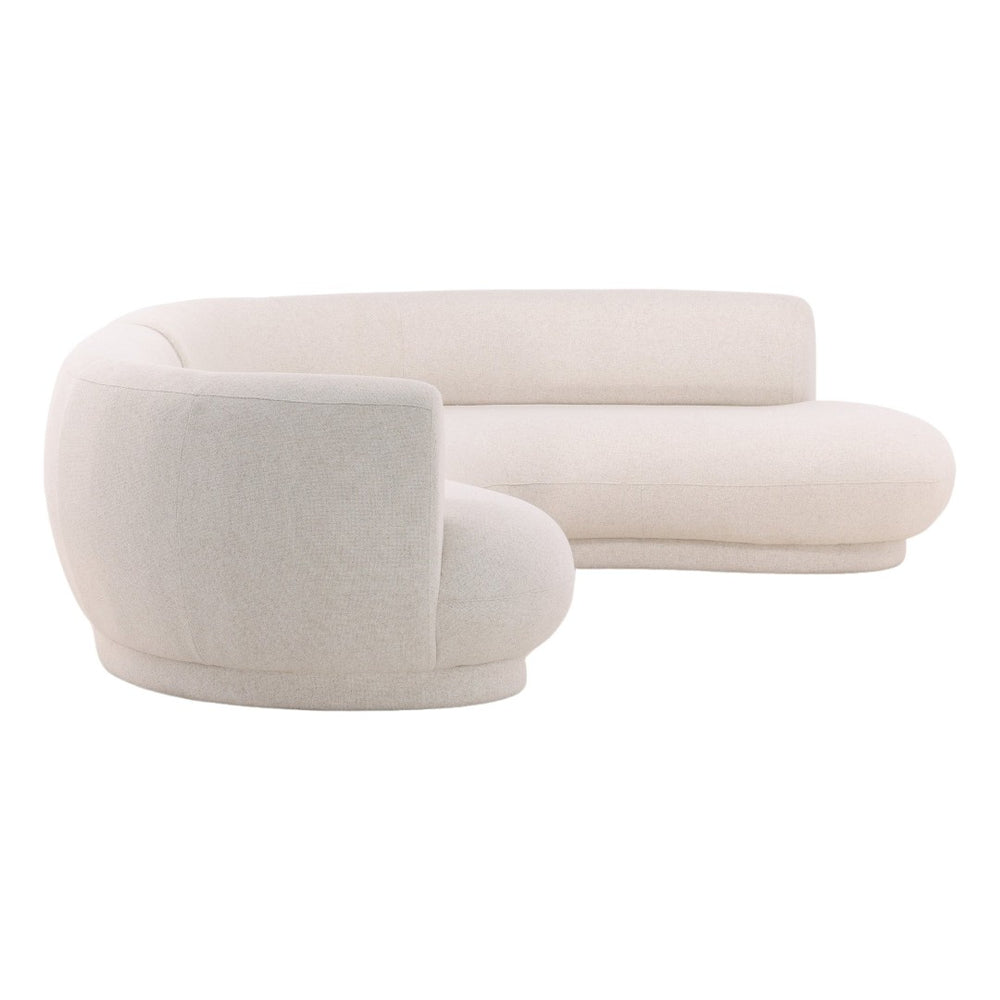 Karina Living Lake Chaise Sectional in Frio Cream - Modern Comfort with Durable Performance Fabric for Any Space DOV39006R-CREM