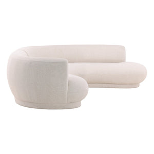Karina Living Lake Chaise Sectional in Frio Cream - Modern Comfort with Durable Performance Fabric for Any Space DOV39006R-CREM
