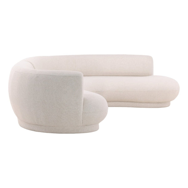 Karina Living Lake Chaise Sectional in Frio Cream - Modern Comfort with Durable Performance Fabric for Any Space DOV39006R-CREM