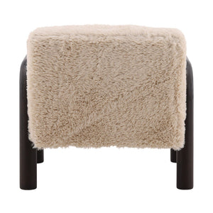 Karina Living Johnson Sand Occasional Chair - Plush Faux Fur Comfort for Modern Living Rooms & Cozy Spaces DOV39007-SAND