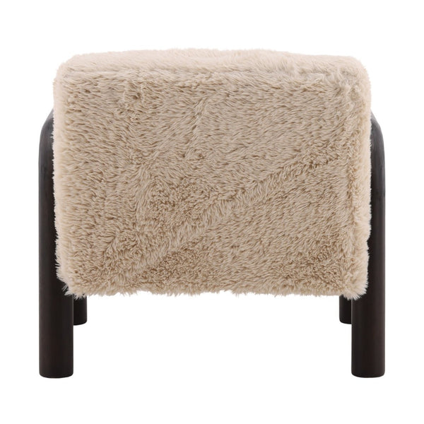 Karina Living Johnson Sand Occasional Chair - Plush Faux Fur Comfort for Modern Living Rooms & Cozy Spaces DOV39007-SAND
