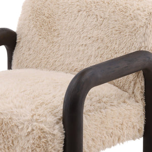 Karina Living Johnson Sand Occasional Chair - Plush Faux Fur Comfort for Modern Living Rooms & Cozy Spaces DOV39007-SAND