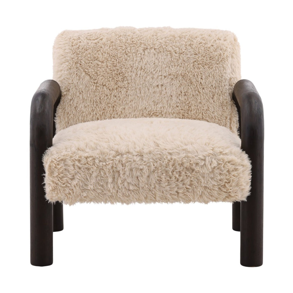 Karina Living Johnson Sand Occasional Chair - Plush Faux Fur Comfort for Modern Living Rooms & Cozy Spaces DOV39007-SAND