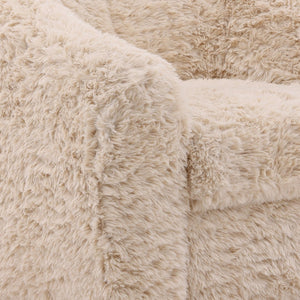 Karina Living Caitlin Cream Faux Fur Occasional Chair – Plush Comfort & Contemporary Style for Any Room Decor DOV39011-CREM