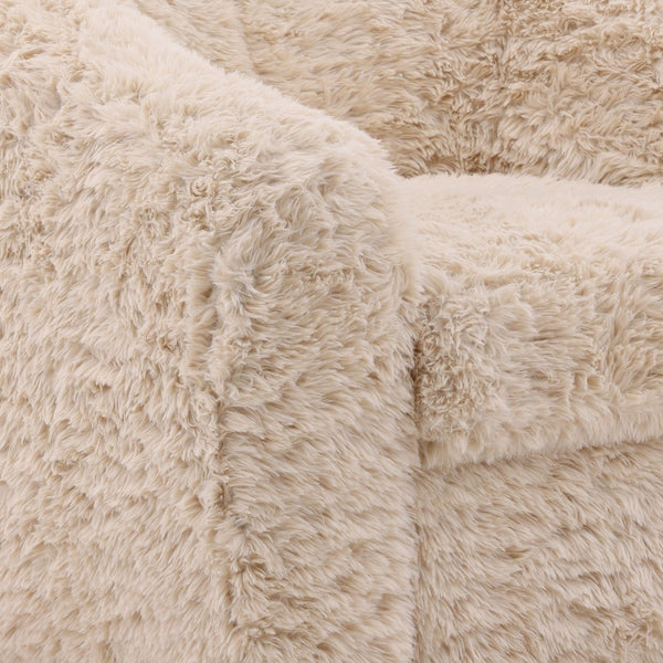 Karina Living Caitlin Cream Faux Fur Occasional Chair – Plush Comfort & Contemporary Style for Any Room Decor DOV39011-CREM