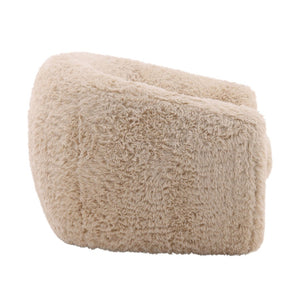 Karina Living Caitlin Cream Faux Fur Occasional Chair – Plush Comfort & Contemporary Style for Any Room Decor DOV39011-CREM