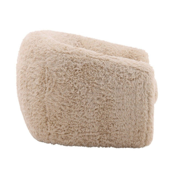 Karina Living Caitlin Cream Faux Fur Occasional Chair – Plush Comfort & Contemporary Style for Any Room Decor DOV39011-CREM