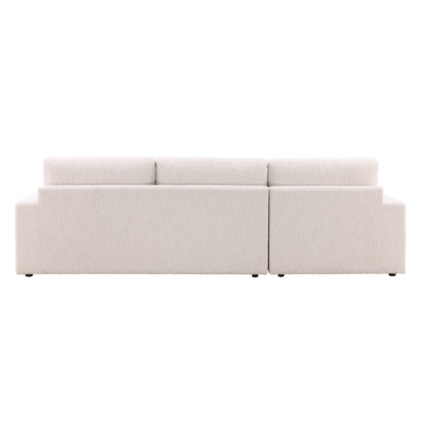 Karina Living Bryce Chaise Sectional in Elegant Ellery Cream – Plush Chenille, Timeless Design for Ultimate Comfort DOV39012L-CREM