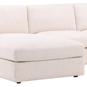 Karina Living Bryce Chaise Sectional in Elegant Ellery Cream – Plush Chenille, Timeless Design for Ultimate Comfort DOV39012L-CREM