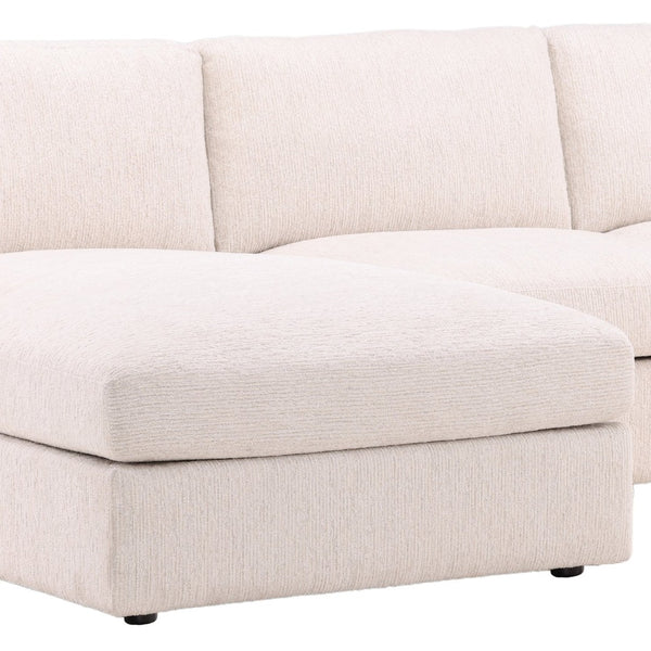 Karina Living Bryce Chaise Sectional in Elegant Ellery Cream – Plush Chenille, Timeless Design for Ultimate Comfort DOV39012L-CREM