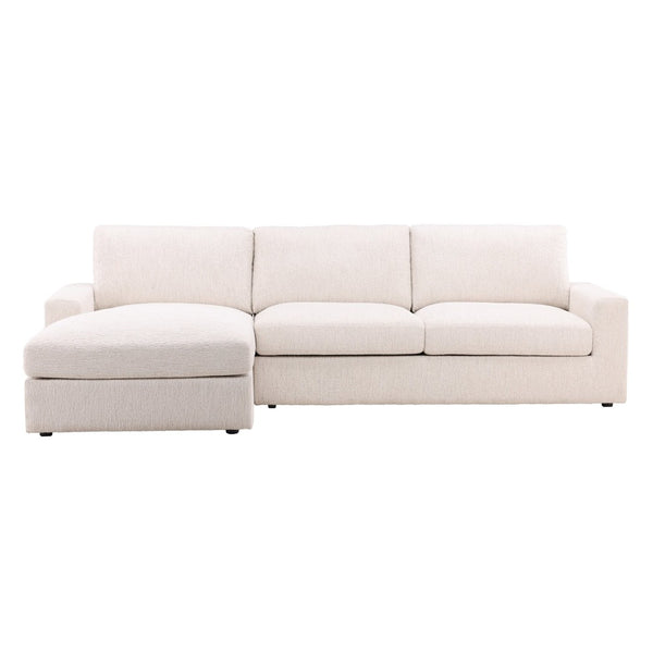 Karina Living Bryce Chaise Sectional in Elegant Ellery Cream – Plush Chenille, Timeless Design for Ultimate Comfort DOV39012L-CREM