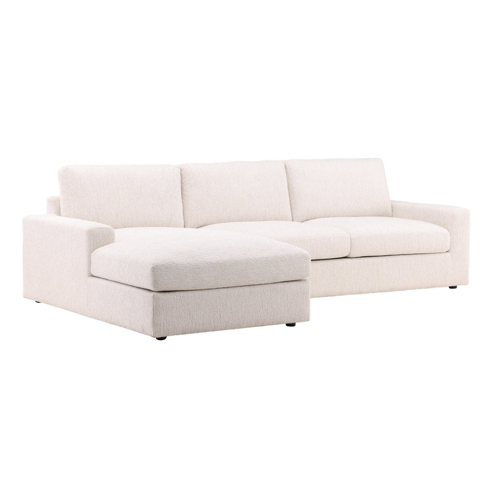 Karina Living Bryce Chaise Sectional in Elegant Ellery Cream – Plush Chenille, Timeless Design for Ultimate Comfort DOV39012L-CREM