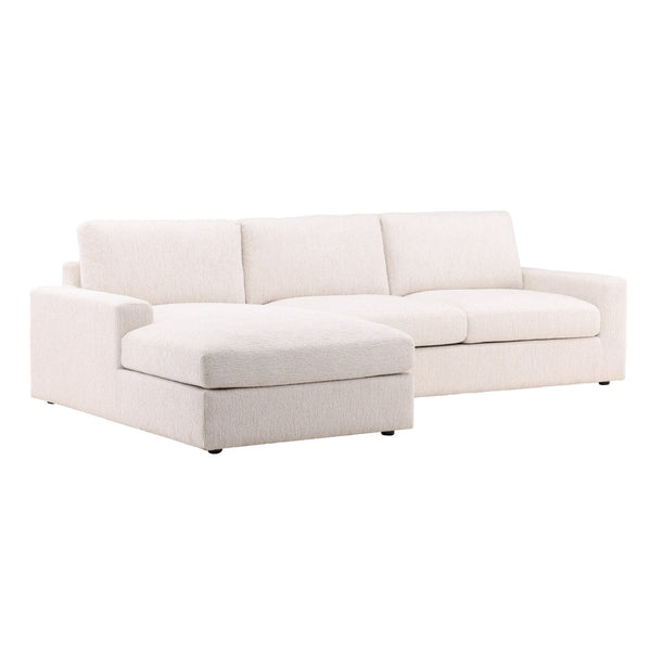 Karina Living Bryce Chaise Sectional in Elegant Ellery Cream – Plush Chenille, Timeless Design for Ultimate Comfort DOV39012L-CREM