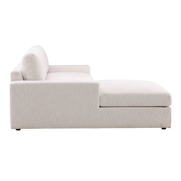 Karina Living Bryce Chaise Sectional in Elegant Ellery Cream – Plush Chenille, Timeless Design for Ultimate Comfort DOV39012L-CREM