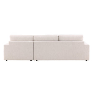 Karina Living Bryce Chaise Sectional in Elegant Ellery Cream - Plush Chenille Comfort for Modern Living Spaces DOV39012R-CREM