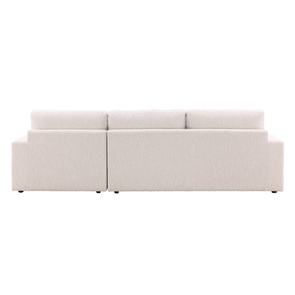 Karina Living Bryce Chaise Sectional in Elegant Ellery Cream - Plush Chenille Comfort for Modern Living Spaces DOV39012R-CREM