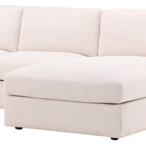 Karina Living Bryce Chaise Sectional in Elegant Ellery Cream - Plush Chenille Comfort for Modern Living Spaces DOV39012R-CREM