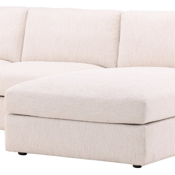 Karina Living Bryce Chaise Sectional in Elegant Ellery Cream - Plush Chenille Comfort for Modern Living Spaces DOV39012R-CREM
