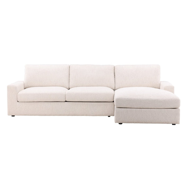 Karina Living Bryce Chaise Sectional in Elegant Ellery Cream - Plush Chenille Comfort for Modern Living Spaces DOV39012R-CREM