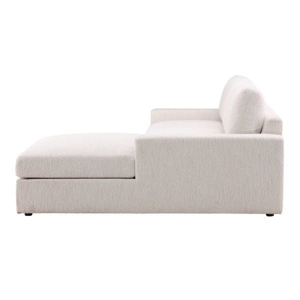 Karina Living Bryce Chaise Sectional in Elegant Ellery Cream - Plush Chenille Comfort for Modern Living Spaces DOV39012R-CREM