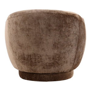 Karina Living Cary Occasional Chair in Chocolate Brown - Plush Distressed Chenille Velvet for Cozy Living Spaces DOV39018-BRWN