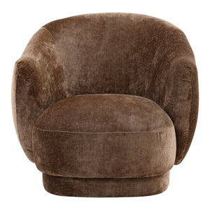 Karina Living Cary Occasional Chair in Chocolate Brown - Plush Distressed Chenille Velvet for Cozy Living Spaces DOV39018-BRWN