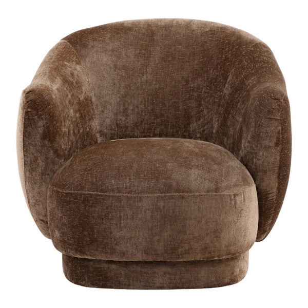 Karina Living Cary Occasional Chair in Chocolate Brown - Plush Distressed Chenille Velvet for Cozy Living Spaces DOV39018-BRWN