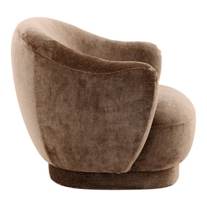 Karina Living Cary Occasional Chair in Chocolate Brown - Plush Distressed Chenille Velvet for Cozy Living Spaces DOV39018-BRWN