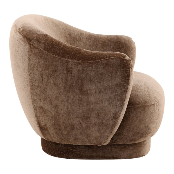 Karina Living Cary Occasional Chair in Chocolate Brown - Plush Distressed Chenille Velvet for Cozy Living Spaces DOV39018-BRWN