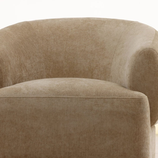 Karina Living Billie Swivel Chair in Sand - Plush Chenille Comfort, 360° Movement, Stylish Accent for Any Space DOV39024-SAND
